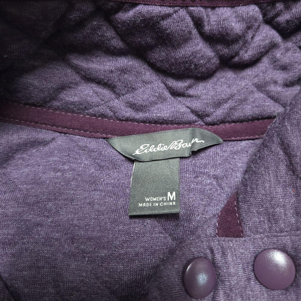 Eddie Bauer Purple Quilted Zip-Up Sweatshirt - Picture 4 of 7